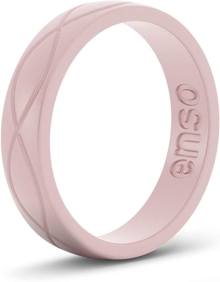Enso Rings Women’s Infinity Silicone Wedding Ring – Hypoallergenic Wedding Band for Ladies – Comfortable Band for Active Lifestyle – 4.5mm Wide, 1.5mm Thick