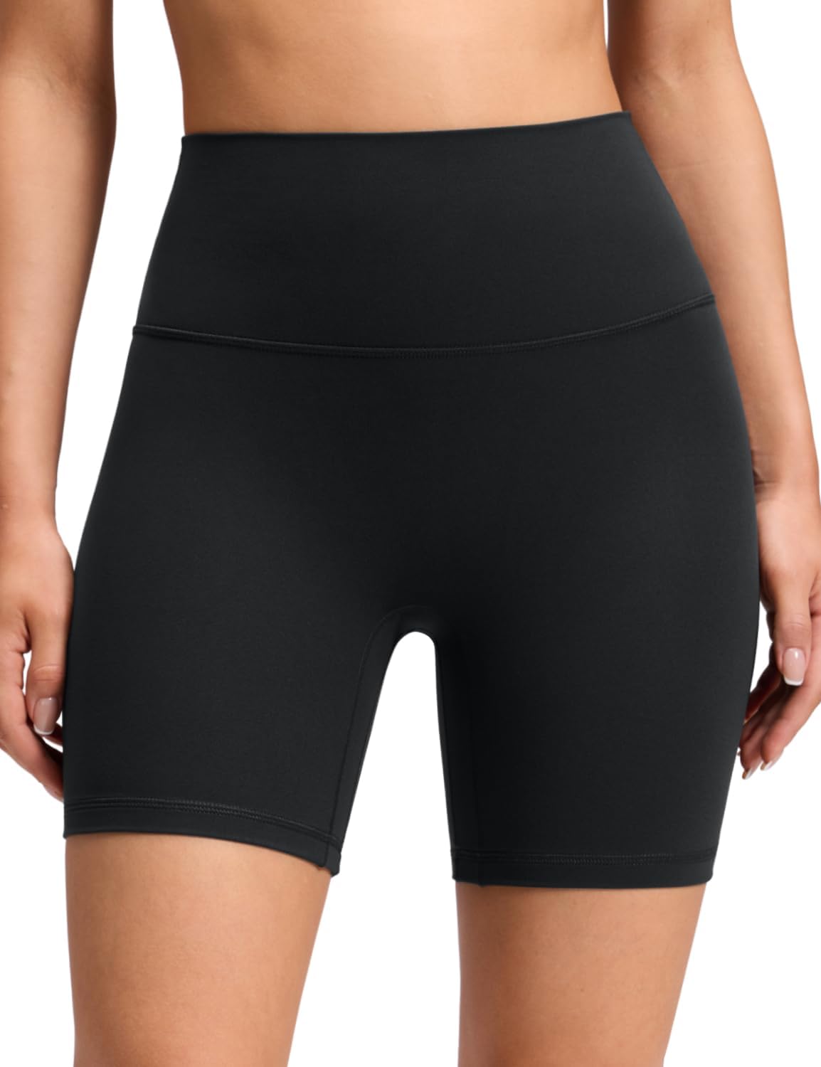 CRZ YOGA Butterluxe No Front Seam Biker Shorts 6″ – High Waisted Lounge Pilates Workout Athletic Womens Buttery Soft