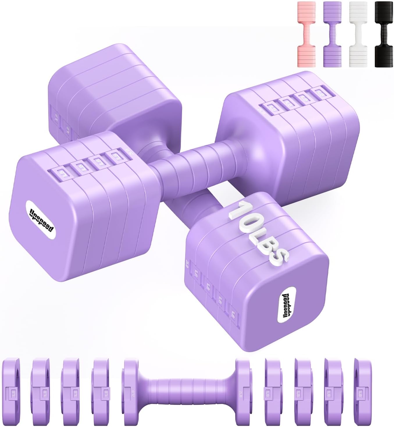 16LBS/20LBS Dumbbells Sets Adjustable Dumbbell Set Hand Weights for Women Men Free Weights Dumbbells Set Exercise Fitness dumbbell sets of 2 for Home Gym Workout Strength Training Equipments