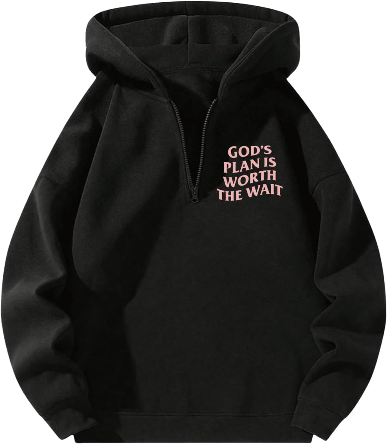 Verdusa Men’s Quarter Zip Pullover Hoodies Long Sleeve Drop Shoulder Sweatshirt Casual Pullover 2026