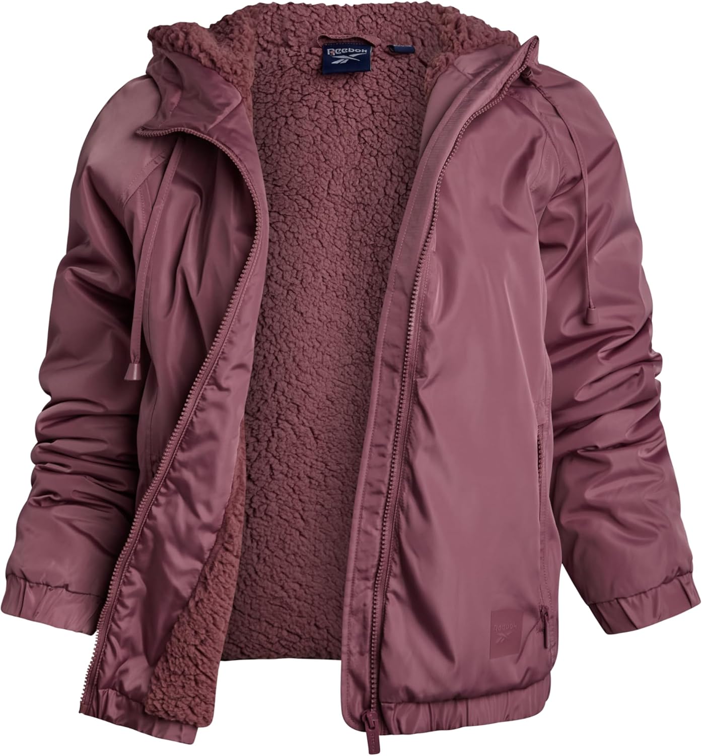 Reebok Womens Windbreaker Jacket – Water and Wind Resistant Midweight Cozy Sherpa Fleece Insulated Softshell Jacket for Women