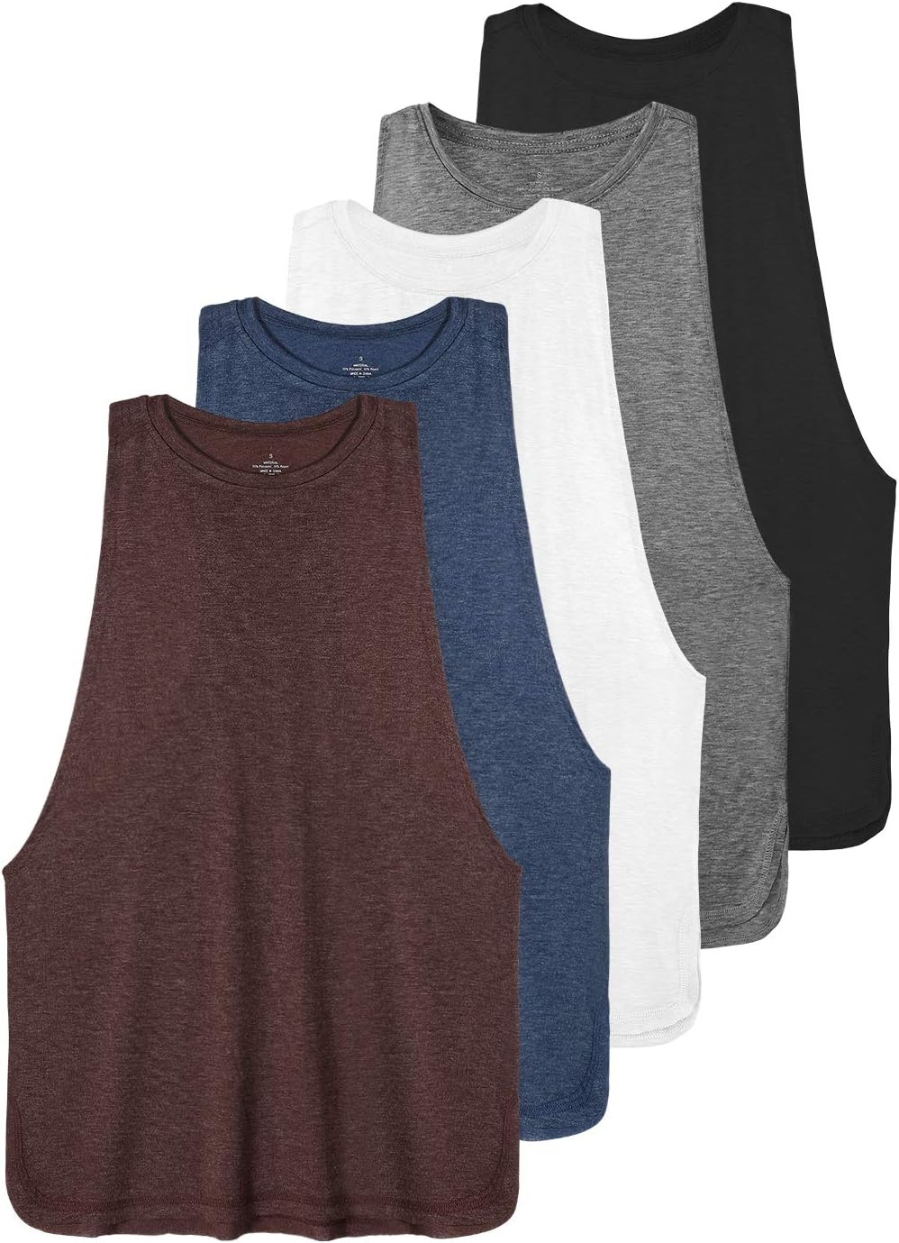 Ullnoy Workout Tank Tops for Women Running Muscle Tanks Sleeveless Loose Fit Gym Yoga Sport Shirts 3-5 Pack