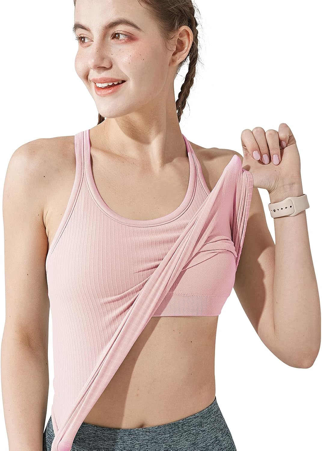 sphinx cat Yoga Racerback Tank Top for Women with Built in Bra,Women’s Padded Sports Bra Fitness Workout Running Shirts