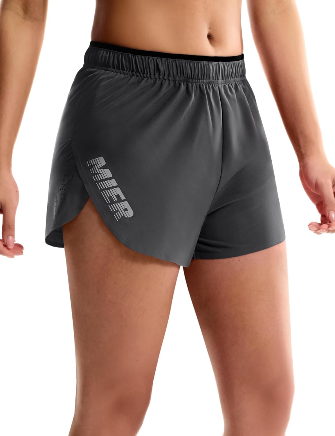 MIER Limitless – Women’s 2.5″ Running Shorts, Dry Fit Marathon Racing Split Shorts with Zipper Pocket, Brief-Lined