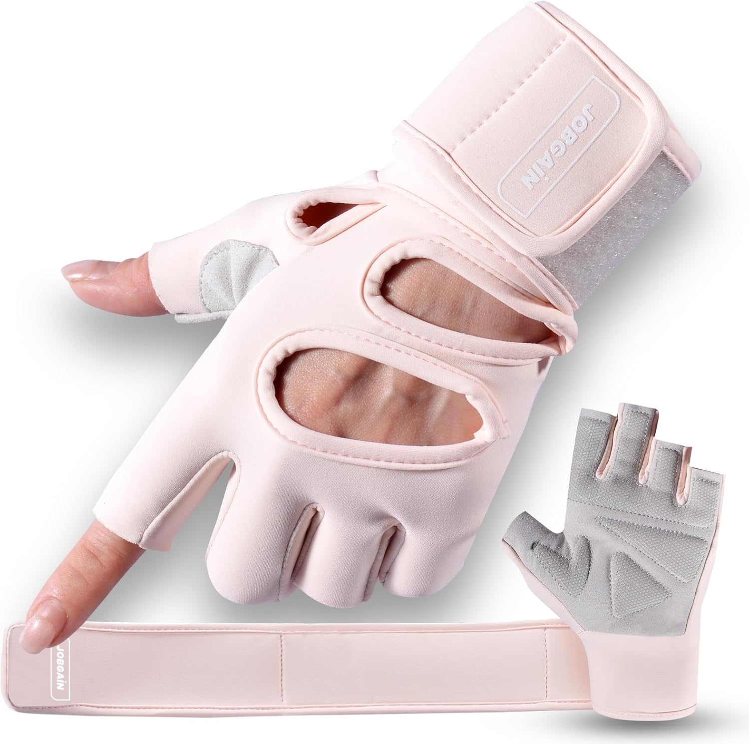 Workout Gloves for Men and Women, Gym Weight Lifting Padded Gloves with Wrist Wrap Support, Full Palm Protection & Extra Grips, for Weightlifting, Exercise, Cross Training, Fitness, Pull-Up