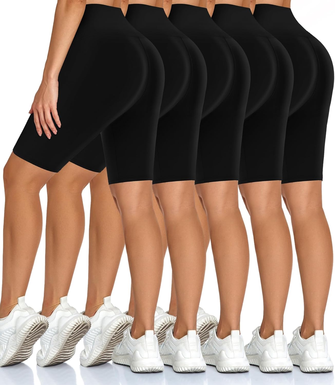 Diu Life 5 Pack High Waist Biker Shorts for Women – Buttery Soft 8″ Womens Shorts for Workout, Yoga, Athletic