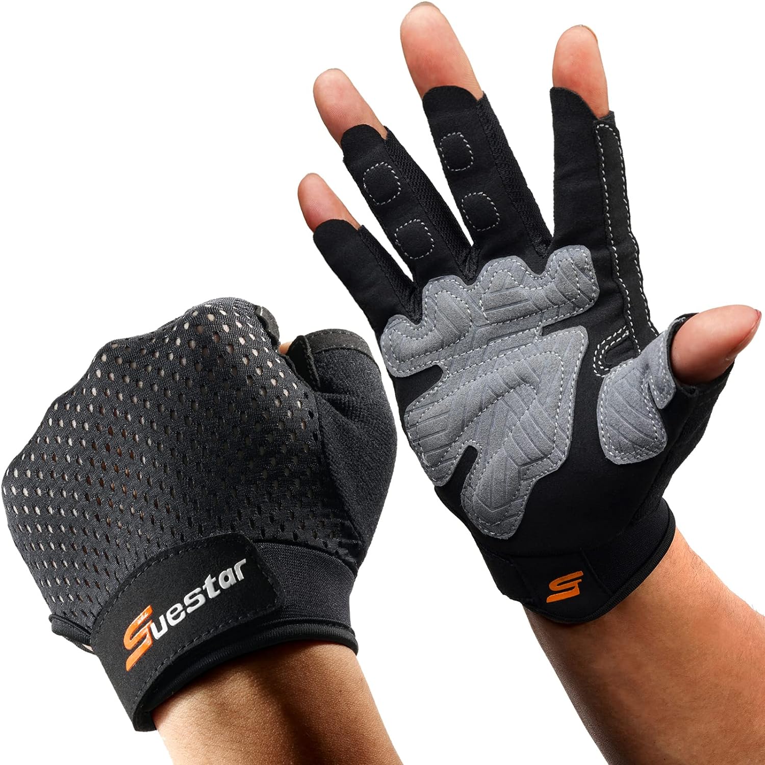 SueStar Workout Gloves – Men Women 2022, Weight Lifting Gym Gloves with Full Palm Protection, Excellent Grip, Ultra Breathable for Fitness, Training, Hanging