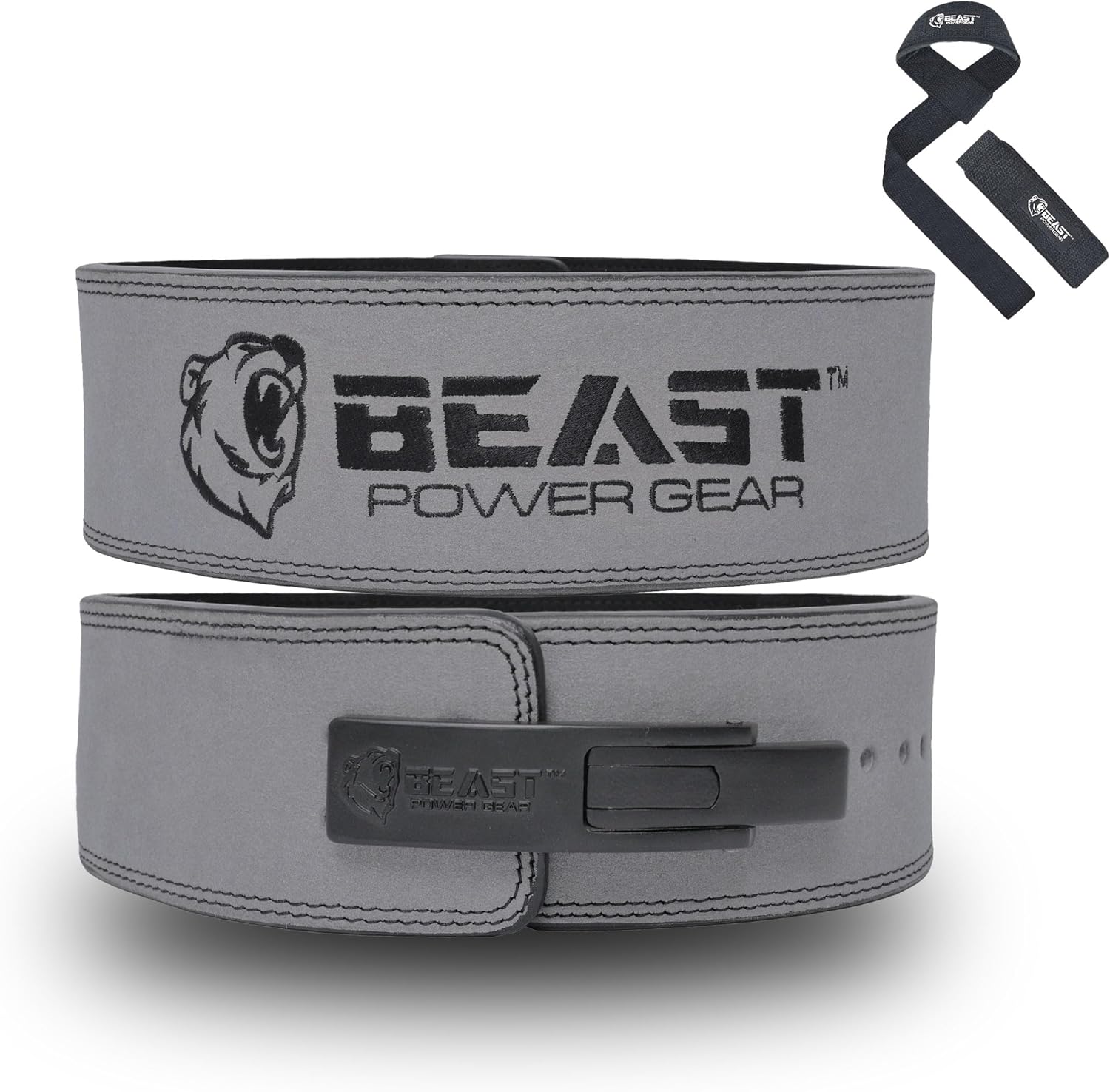 Beast Power Gear Weight Lifting Belt Lever Buckle 10MM 13MM Thick & 4 Inches Free Strap Weightlifting, Powerlifting, Deadlifts, Squats Men Women