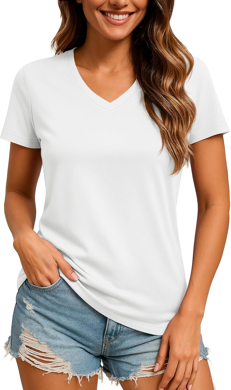 TACVASEN Women’s V-Neck T Shirts Short Sleeve UPF 50+ Sun Protection Performance Quick Dry Athletic Workout Tee Tops