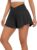 Women’s 2-in-1 Athletic Shorts Flowy Running Shorts with Pockets Spandex Shorts for Workouts,Tennis,Gym Black