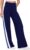 SENSERISE Women Sweatpants Color Block Wide Leg Track Pants High Waisted Side Striped Pants with Pockets