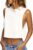 Fisoew Womens Workout Cropped Tank Tops Boxy Loose Fit Casual Sleeveless Shirts Athletic Crew Neck Summer Basic Tees