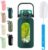 Glass Water Bottle with Straw and Handle Lid Half Gallon Motivational Glass Bottle with Silicone Sleeve and Time Marker Large Reusable Sports Water Jug for Gym Home Workout