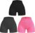 Women’s 3 Piece Yoga Shorts Ribbed Seamless Workout High Waist Yoga Gym Booty Running Short Pants