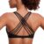 CRZ YOGA Naked Feeling Strappy Sports Bras for Women – Criss Cross Back Wireless Padded Cami Yoga Workout Top