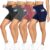 FULLSOFT 4 Pack Biker Shorts for Women with Pockets – 5″ High Waisted Tummy Control Workout Yoga Running Gym Tennis Shorts