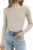 ATHMILE Women’s 2026 Fall Long Sleeve Pullover Ribbed Knit Sweater Low Mock Neck Slim Fit Basic Casual Tee Tops