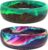 Zollen Silicone Wedding Rings for Women 2 Packs ，Breathable Printed Design with Leaves，Unique Design, Comfort Fit Ring
