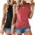 Womens Tank Tops 2 Pack Summer Tops Crew Neck Trendy Sleeveless Tops Cute Loose Fit Workout Casual Outfits 2026